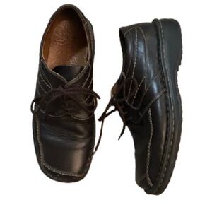 Josef Seibel  Dark Brown Genuine Leather Oxfords Shoes with Lace-Up Design